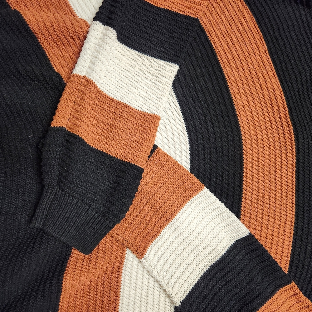 Sophie Rue Black, White, and Brown Striped Sweater - Picture 3 of 6